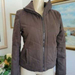 Gap Vintage Y2K Brown XS Chamois Soft Shell Puffer Insulated Full Zip Jacket